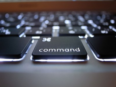 backlit command button on a macbook air
