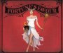 Album cover for 'Fortune's Favour'. Red background with a woman dressed in white in the centre holding a staff, a horn of plenty and wearing a horned helmet.